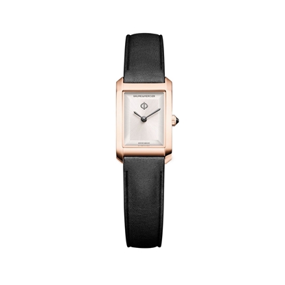 Picture of Baume & Mercier Hampton Silver Dial Watch with Black Strap