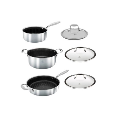 Picture of Hell's Kitchen™ Tri-Clad SS Hybrid 6-Piece Pot + Lid Set