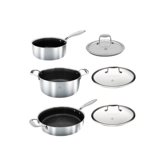 Picture of Hell's Kitchen™ Tri-Clad SS Hybrid 6-Piece Pot + Lid Set