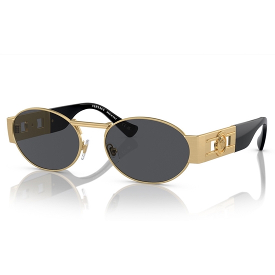Picture of Versace Oval Frame Sunglasses - Gold with Grey Lens