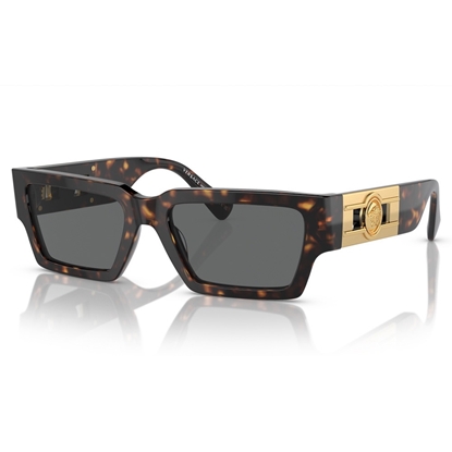 Picture of Versace Rectangle Frame Sunglasses - Havana with Gold Logo