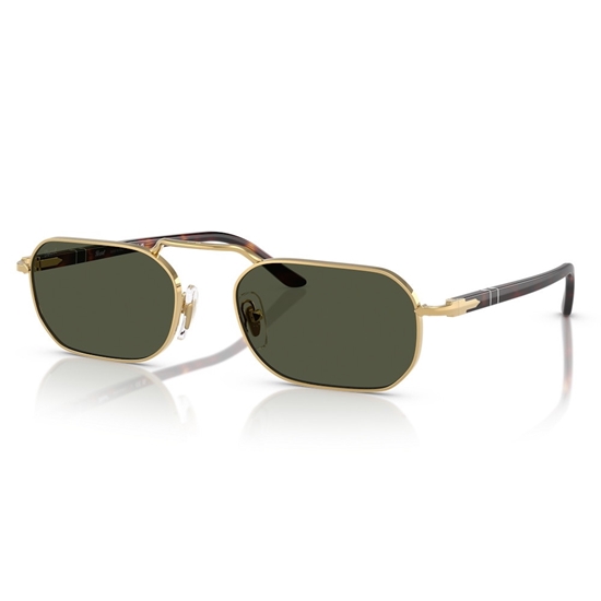 Picture of Persol Rectangle Gold Frame Sunglasses with Green Lens
