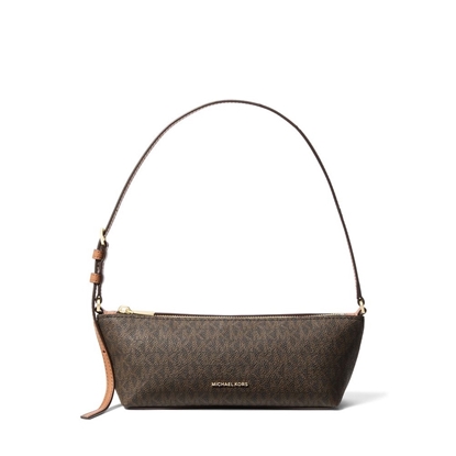 Picture of Michael Kors Laila Signature Small E/W Pochette - Brown/Acorn