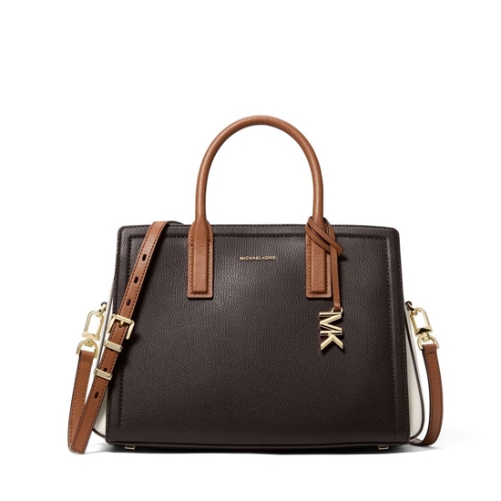 Picture of Michael Kors Laila Medium Satchel - Chocolate Multi