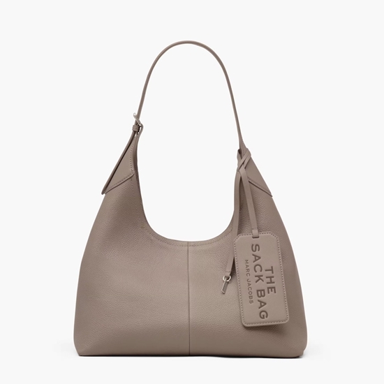 Picture of Marc Jacobs The Belted Sack Leather Bag - Cement
