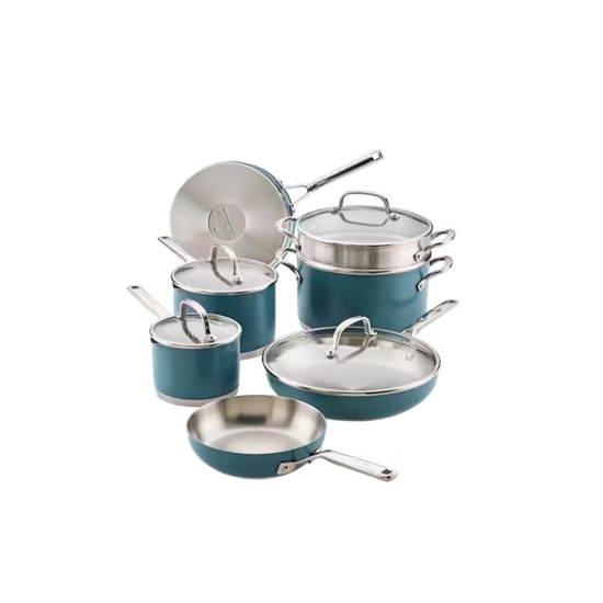 Picture of KitchenAid Color Stainless Steel 3-Ply 11PC Set - Agave