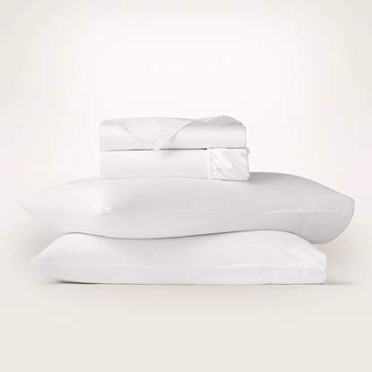 Picture of Boll & Branch Signature Piped Edge Sheet Set - Wht/Wht, Cal K
