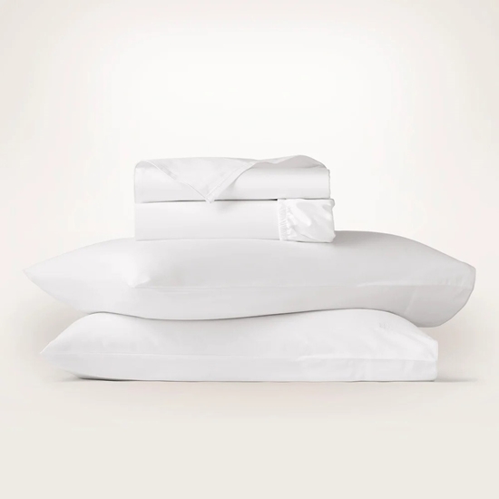 Picture of Boll & Branch Signature Piped Edge Sheet Set - Wht/Wht, Cal K