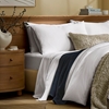 Picture of Boll & Branch Signature Piped Edge Sheet Set - Wht/Navy, K+S