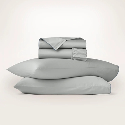 Picture of Boll & Branch Signature Piped Edge Sheet Set - Shr/Blue, Queen