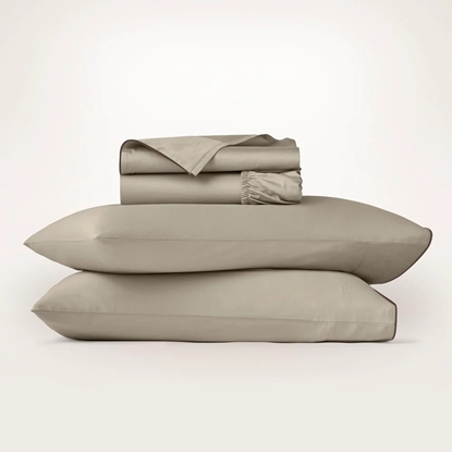 Picture of Boll & Branch Signature Piped Edge Sheet Set - Oak/Wlnt, Cal K