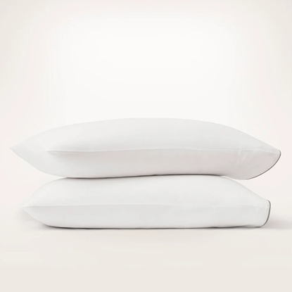 Picture of Boll & Branch Signature Piped Edge Pillowcase Set - Wht/Pwt, K