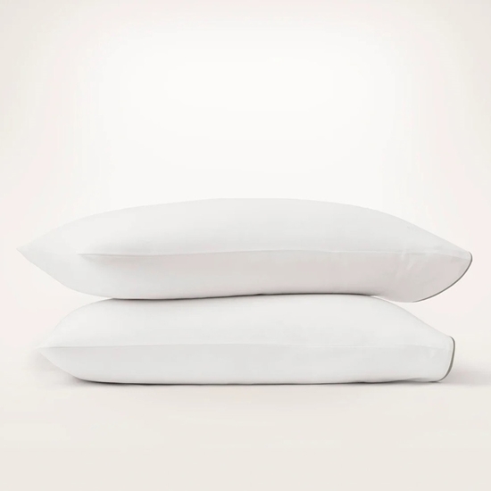 Picture of Boll & Branch Signature Piped Edge Pillowcase Set - Wht/Pwt, K