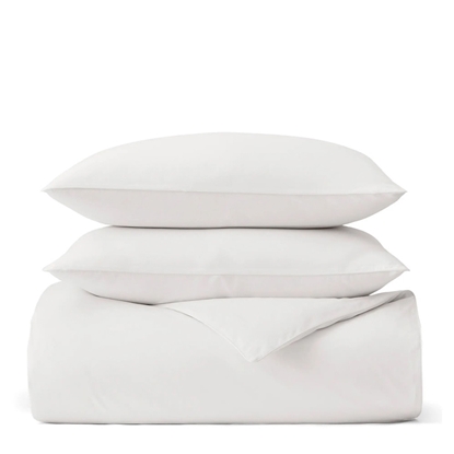 Picture of Boll & Branch Signature Piped Edge Duvet Set - Wht/Wht, K/Cal