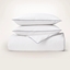 Picture of Boll & Branch Signature Piped Edge Duvet Set- Wht/Cst Nvy, F/Q