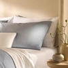 Picture of Boll & Branch Signature Piped Edge Duvet Set- Hyd/Wht, Full/Qn