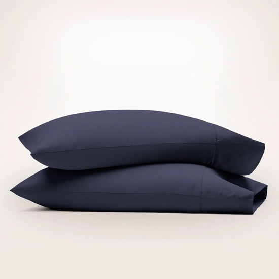 Picture of Boll & Branch Signature Hemmed Pillowcase Set- Cstl Navy, King