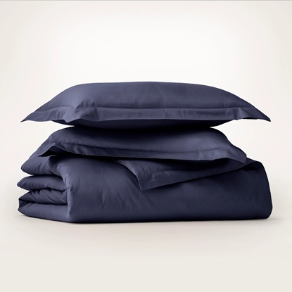 Picture of Boll & Branch Signature Hemmed Duvet Set- Cstl Nvy, Twn/Twn XL