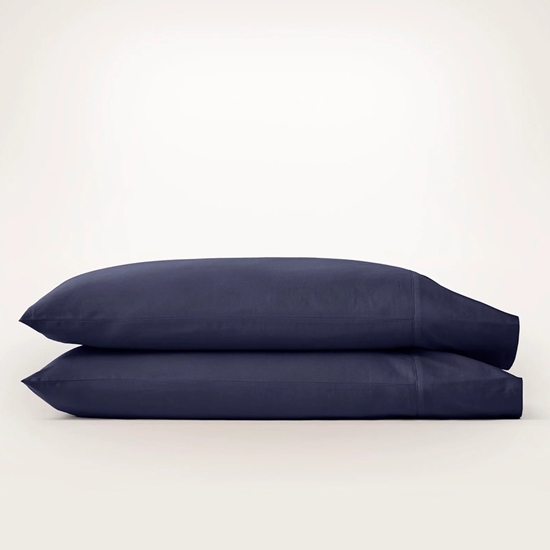 Picture of Boll & Branch Percale Hemmed Pillowcases - Coastal Navy, Stnd