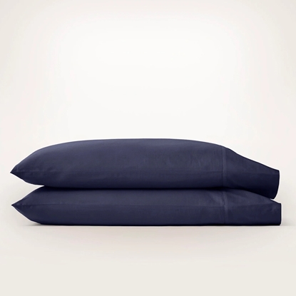 Picture of Boll & Branch Percale Hemmed Pillowcases - Coastal Navy, King