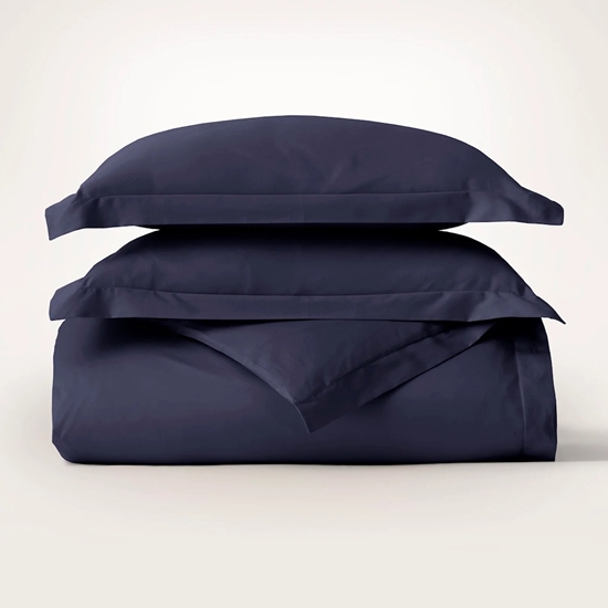 Picture of Boll & Branch Percale Hemmed Duvet Set - Coastal Navy, F/Q