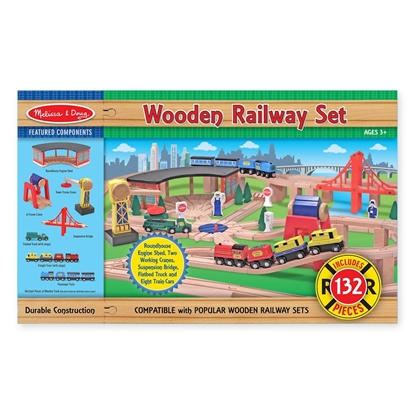Picture of Melissa & Doug Wooden Railway Set