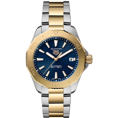 Picture of TAG Heuer Solargraph 40MM Blue Sunray with Steel/Gold Bracelet