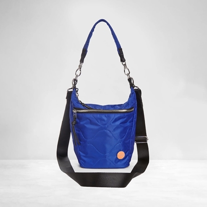 Picture of shortyLOVE Marcel Quilted Crossbody Bucket Bag - Blue