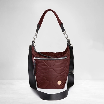 Picture of shortyLOVE Marcel Quilt Crossbody Bucket Bag - Bordeaux