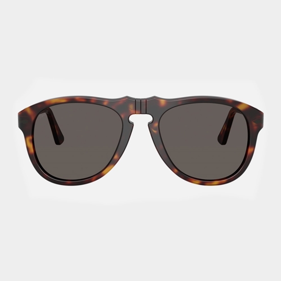 Picture of Persol Total Black Arrow Sunglasses - Tortoise with Grey Lens