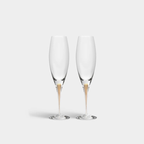 Picture of Orrefors Intermezzo Gold Champagne Glasses - 2-Pack