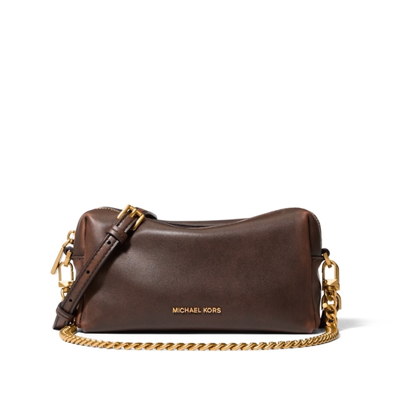Picture of Michael Kors Bryant Small Soft Crossbody w/ Chain - Chocolate