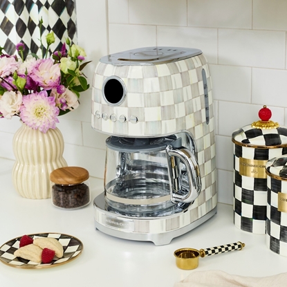 Picture of MacKenzie-Childs Sterling Check Drip Coffee Maker