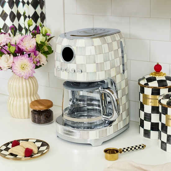 Picture of MacKenzie-Childs Sterling Check Drip Coffee Maker