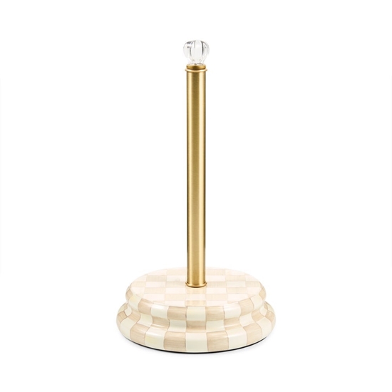 Picture of MacKenzie-Childs Mocha Check Paper Towel Holder