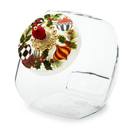 Picture of MacKenzie-Childs Cookie Jar With Deck The Halls Lid