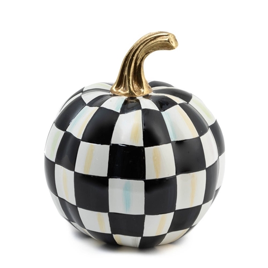 Picture of MacKenzie-Childs Courtly Check Glossy Mini Pumpkin