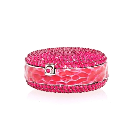 Picture of Judith Leiber Macaron Pillbox - Silver Light Rose