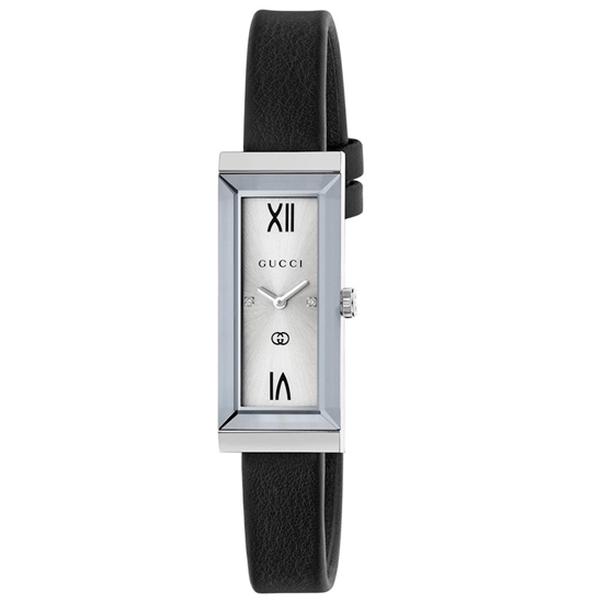 Picture of Gucci G-Frame Watch with Silver Bezel & Black Strap