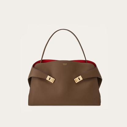 Picture of Ferragamo Large Hug Shoulder Bag - Clay