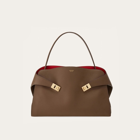 Picture of Ferragamo Large Hug Shoulder Bag - Clay