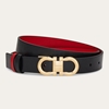Picture of Ferragamo Women's 25mm Gancini Reversible Belt - Black/Red