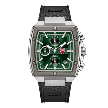 Picture of Ducati Men's Tonneau Chrono Watch - Green Dial/Black Strap