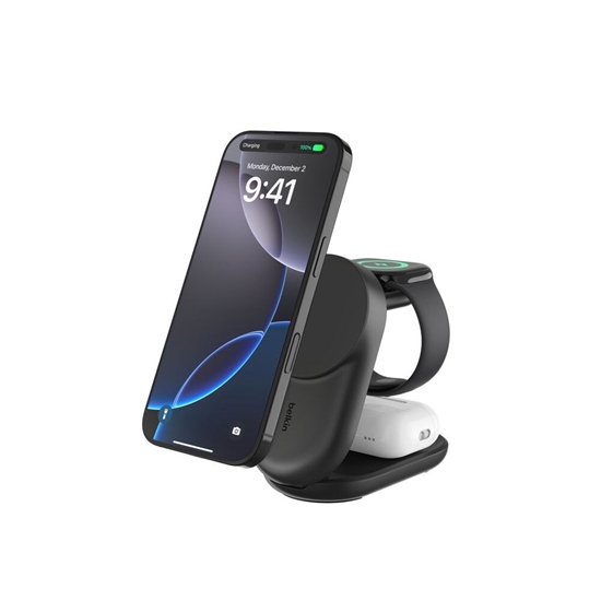 Picture of Belkin UltraCharge 3-in-1 Foldable Magnetic Charger - Black