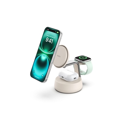 Picture of Belkin Ultra Charge Pro 3-in-1 Magnetic Charging Dock - Sand