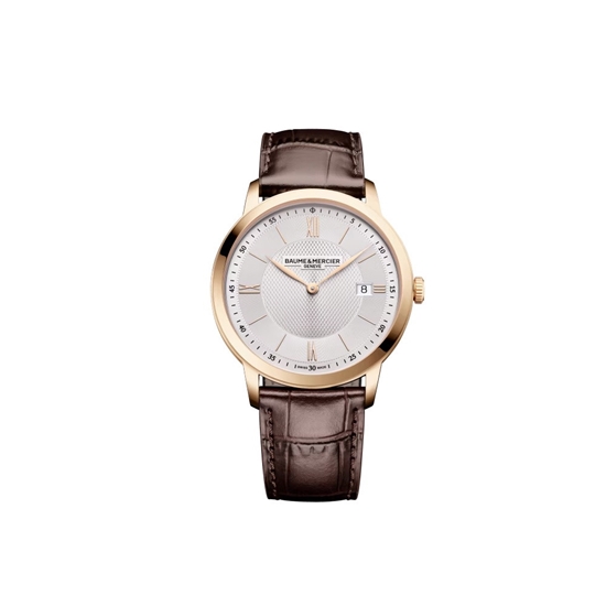 Picture of Baume & Mercier Classima 40MM Gold/Silver Dial & Leather Strap