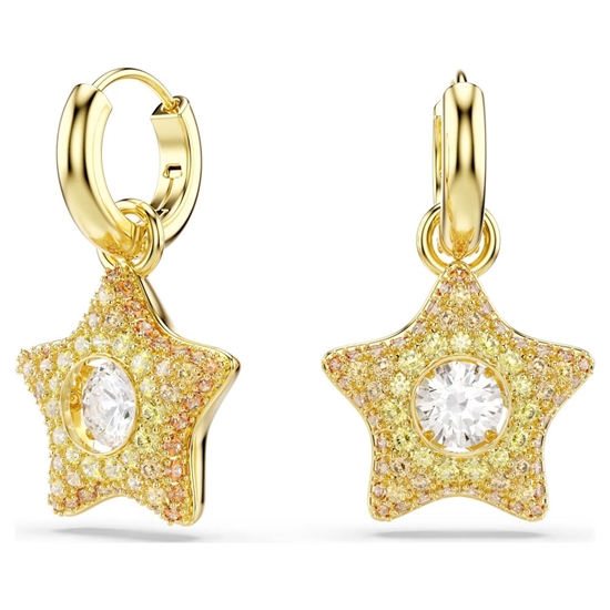 Picture of Swarovski Sublima Drop Round Cut Earrings - 18K Gold Finish