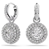 Picture of Swarovski Sublima Round Cut Drop Earrings - White/Rhodium