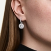 Picture of Swarovski Sublima Round Cut Drop Earrings - White/Rhodium