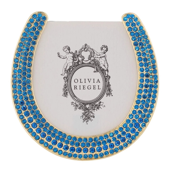 Picture of Olivia Riegel Gold Horseshoe Frame with Capri Blue Stones